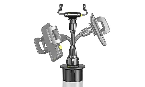 Bracketron TripGrip Universal Phone Holder for Car Cup Holder Mount - 360 Degree Rotation, Swivel Gooseneck, Expandable Base Cell Phone Cup Holder Insert - Smartphone Cradle Stand - style: Cup Holder Mount