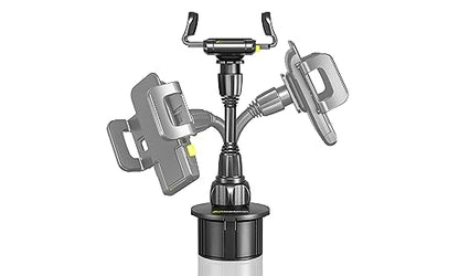 Bracketron TripGrip Universal Phone Holder for Car Cup Holder Mount - 360 Degree Rotation, Swivel Gooseneck, Expandable Base Cell Phone Cup Holder Insert - Smartphone Cradle Stand - style: Cup Holder Mount