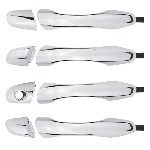 Exterior Door Handles w/End Caps Set for Front & Rear, Driver & Passenger Side Chrome Compatible with Kia Sorento 2016 2017 2018 2019 2020 Replaces 82651-C5010 82661-C5010 - size: 4 PCS