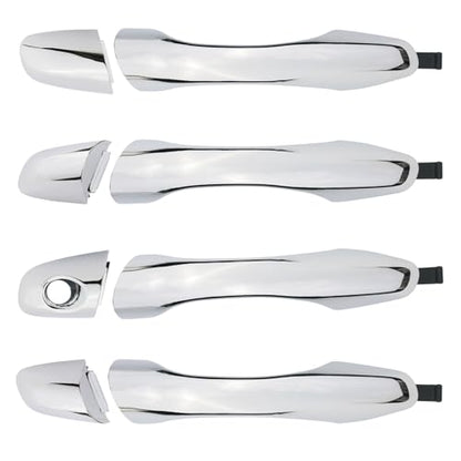 Exterior Door Handles w/End Caps Set for Front & Rear, Driver & Passenger Side Chrome Compatible with Kia Sorento 2016 2017 2018 2019 2020 Replaces 82651-C5010 82661-C5010 - size: 4 PCS