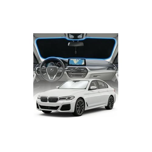 for BMW 5 Series Sun Shade Windshield Cover - Custom Fit 5 Series Accessories 2011-2025 2026 Sunshade Foldable UV Protection & Heat Shield Sun Visor Accessories - size: For BMW 5 Series 2011-2026