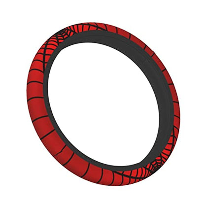 Red Spider Web Steering Wheel Cover Universal 15 Inch Cute Car Accessories Protector for Women Men - color: Red Spider Web