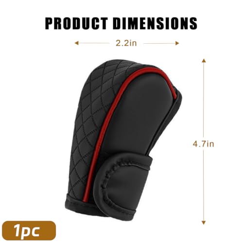 Car Gear Shift Cover, Universal Car Accessories Compatible with Most Truck/Car/SUV, Leather Gear Shift Cover, Soft Comfort, Black Red - color: dangbataoBlackRed