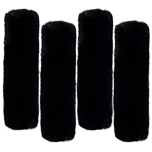 4 Pack Seat Belt Covers for Adults and Kids, LUOYOYY Soft Fur Seat Belt Straps Pads Fluffy Seat Belt Neck Protector Furry Seat Belt Shoulder Pad Car Accessories for Various Use (Black) - color: Black