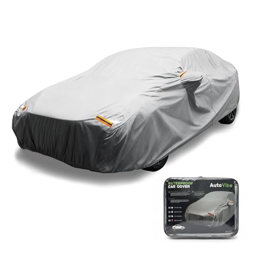 6 Layers Car Cover Waterproof All Weather for Automobiles Outdoor Full Cover Rain Sun UV Protection with Zipper Cotton Size A3 (194" to 208") Universal Fit for Sedan - size: A3 Fit Sedan-Length (194" To 208")