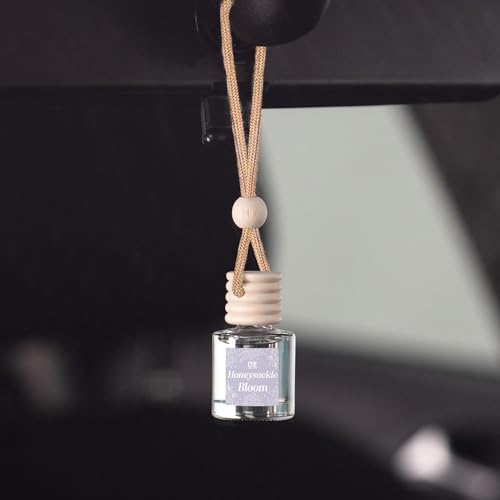 C&E Craft Co Hanging Car Air Freshener Diffuser 2 Pack, Long Lasting Fragrance Oil Car Freshener, Glass Bottle Auto Air Freshener, Made in USA (Honeysuckle Bloom) - size: 34 Fl Oz (Pack of 2)