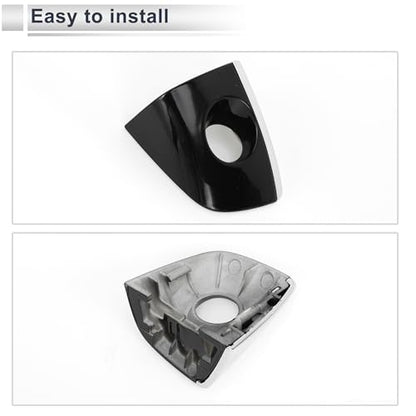 Front Left Exterior Door Handle Cover Lock Cap for Audi Q5 8R 2013-2017 No.8T0837879 ABS Black 1 Pc