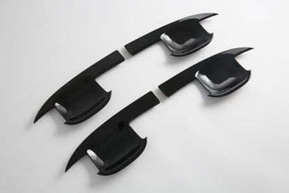 4Pcs Door Bowl Front Rear Driver & Passenger Side Compatible with 2019-2025 Chevy Silverado GMC Sierra 1500 20-25 2500 3500 (Bright Black Door Bowl) - color: Bright Black Door Bowl