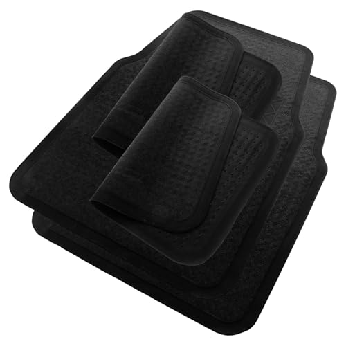 NUOBESTY Vehicle Foot Mats Car Floor Protection Mat 4pcs PVC Waterproof Non-Slip All-Season for Cars and Suvs