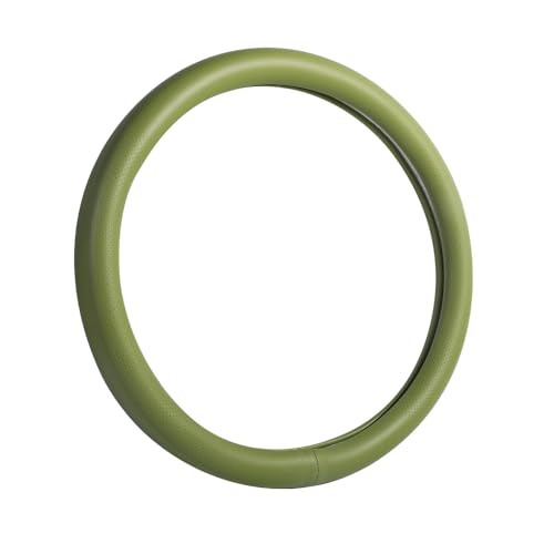 Car Steering Wheel Cover,Universal 15 Inch Premium Leather Car Steering Wheel Cover,Best Grip,Perforated Design,Breathable,Non-Slip,Sweat-Absorbent,Warm in Winter and Cool in Summer (Green) - color: Green