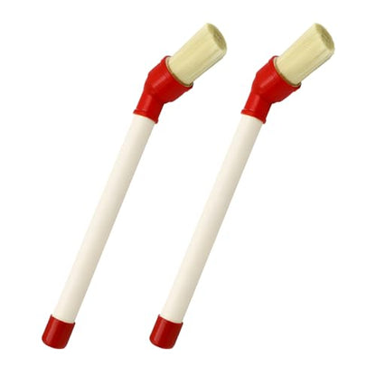 2PCS Car Curved Tire Mounting Paste Lube Brush, 45 Degree Angle Head Auto Wheel Applicator Brush with 11" Plastic Handle, Rim Deep Cleaning Tool for Easy Lubricant Application(Red) - color: Red
