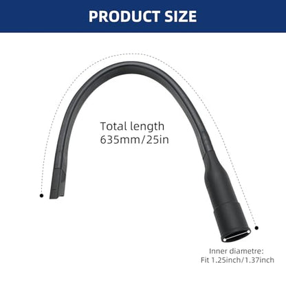 25" Flexible Vacuum Crevice Attachment Tool for Vacuum Hoses All 1-1/4" or 1-3/8" (32mm - 35mm) Flat Slot Nozzle Interface