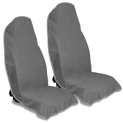 Waterproof Car Seat Cover for Front Seats, Protector for Cars SUVs Trucks, Sweat Towel Seat Covers Bucket for Gym,Workout,Beach,Hiking,Running and Swimming (Grey, 2PCS) - color: Grey, size: 2PCS Front Seat Towel