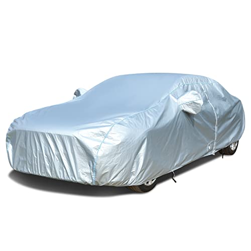 Tecoom Car Cover Waterproof All Weather, Classic Zipper Door & Lock Design, Soft Cotton Lining Car Covers for Automobiles, Windproof UV Rain Hail Protection Full Car Cover Fit 191-200 Inches Sedan - size: 3XXL: Fit 191-200 inches Sedan
