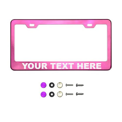 T304 Stainless Steel License Plate Frame – 8K Mirror Polish Finish, Rust-Resistant, Slim Design, Universal Fit, Includes Screw Caps, Washers & Stainless Steel Screws (Customize) - color: customize