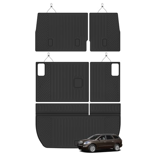 Naibeve Trunk Mats for 2009-2017 Chevrolet Traverse/2008-2017 Buick Enclave 8 Seats Bench Seat-All Weather Fit for Traverse Cargo Mat 2nd & 3rd Row Backrest Mats Waterproof Accessories - size: 14)Traverse 8-Seater|2009-2017