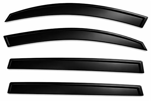 2019-2026 Tape-On Side Window Visor Deflectors for Subaru Ascent Smoke Tinted Rain Guards Premium Onyx Limited 2020 2021 2022 2023 2024 2025 - size: For Subaru Acent 2019-2026
