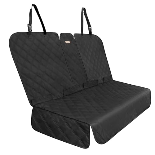 ALLANSING Back Seat Cover for Large SUVs/Trucks Rear Split Bench - Heavy-Duty 900D Waterproof Non-Slip Car Seat Protector for Messy Kids & Drooling Dogs, Easy Clean(Black) - size: Large-56"w