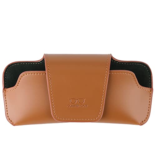 Car Sunglasses Holder for Car Visor Vegan Leather Auto Eyeglass Case with Clip Automotive Interior Visor Accessories - color: Sh08-brown
