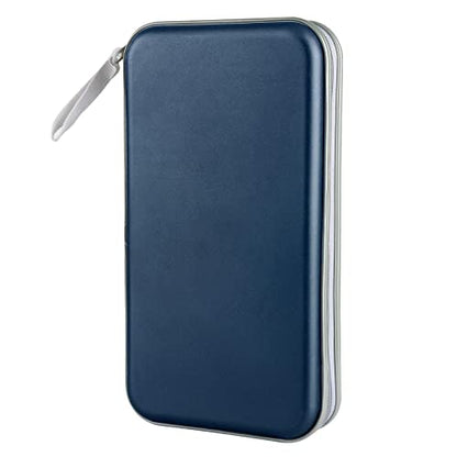 Siveit CD Case, DVD Case Holder 96 Capacity Hard Plastic CD DVD Disc Cases Storage Binder Wallet for Car Home Office Travel (Dark Blue) - color: Dark Blue