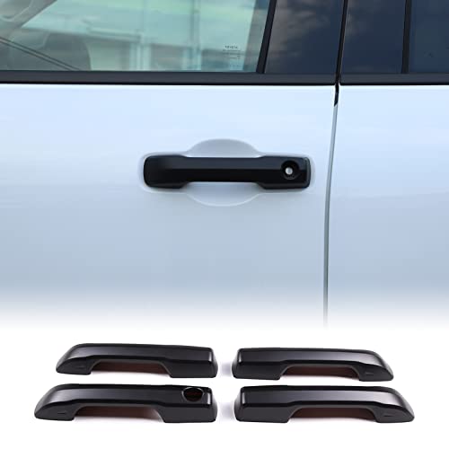 Aunginsy Auto Exterior Door Handle Protective Trim Cover Compatible with Toyota Tundra/Sequoia 2022-2026, Car Outside Front Rear Door Grab Handle Outer Protector Cover Decoration ABS Accessories - color: Matte Black