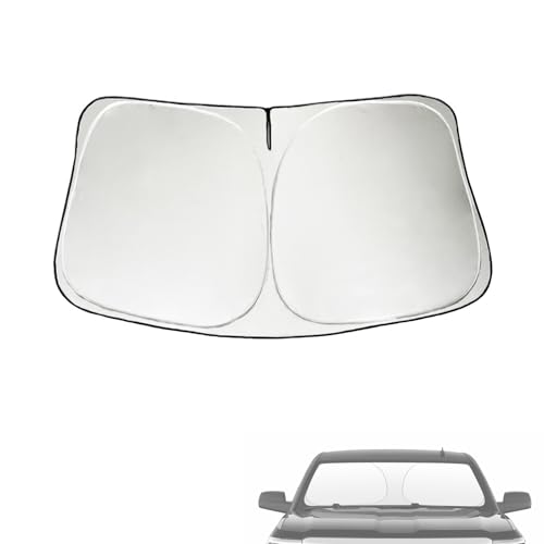 300t Thickened Windshield Sun Shade, Car Sun Shade Updated Version No-Light-Pass Technology for Keep Interior Cool, Sunshade for Car Windshield Fits Cars, Trucks, and SUVs（S, 55 * 28in） - color: Monochrome Silver, size: S, 55 * 28in