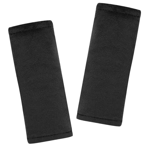 SWESEN Baby Car Seat Belt Covers for Boys and Girls, Carseat Shoulder Padding, Soft Car Seat Neck Cover, Mink Car Seat Straps Shoulder Pads, Solid Colour Stroller Strap Cover for Baby Kids, Black - color: Black