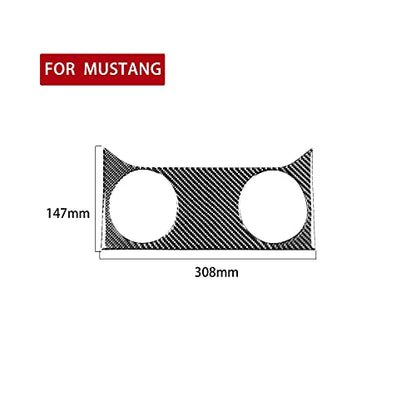 Car Air Vent Trim Central Consoles Wind Outlet Stickers Real Carbon Fiber Interior Accessories Decals Compatible with Ford Mustang GT Shelby 2005 2006 2007 2008 2009 - color: Central Vent-black