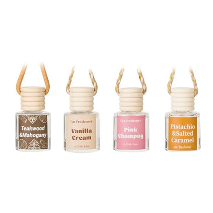 Car Air Freshener Diffuser, Hanging Car Scents Air Freshener, Car Fresheners Long Lasting, Essential Oil Diffuser, Fragrance Oil, 4pcs