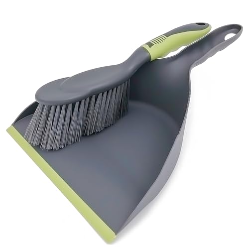 WDDBHSKN Dust pan Broom Dustpan Brush - Dust Pans with Brush, Dustpan and Brush Set, Handheld Broom and Dustpan Set are Used to Clean Kitchens, Floors, Tables, and Animal Cages. - size: 1 Count (Pack of 1)
