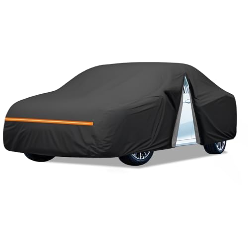 Amooca Heavy-Duty Car Covers Waterproof Sun-Proof All Weather for Automobiles Snow Cover 420D with Door Zipper Cotton Lining Universal Fit for Midsize Sedan - color: A05-Universal Fit for Midsize Sedan