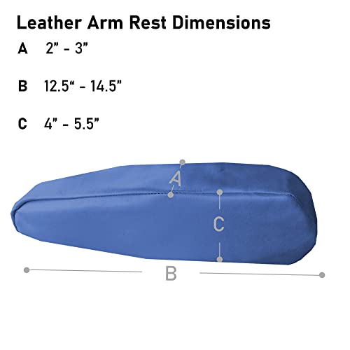FH Group Premium Faux Leather Armrest Cover Semi-Universal Fit, One Pair, Set of 2 Blue - color: Blue, style: Armrest Cover