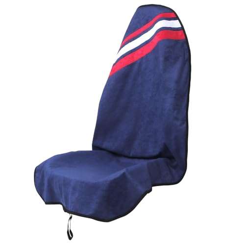 Waterproof Car Seat Cover Towel, Non-Slip Sweat Proof Car Seat Protector, Universal Fit for Cars, SUVs, Truck, Jeeps Post Workout/Gym/Beach Front Seat Cover, Washable, for Sweaty Athletes (Navy Blue) - color: NAVY