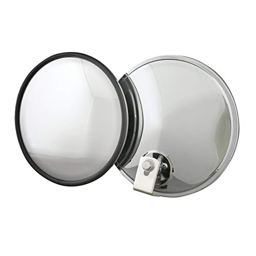 GG Grand General 33341 Stainless Steel 7” Convex Blind Spot Mirror for Trucks, Buses, Utility Vehicles and More – Offset Mount - size: 7", style: Offset-Stainless Steel