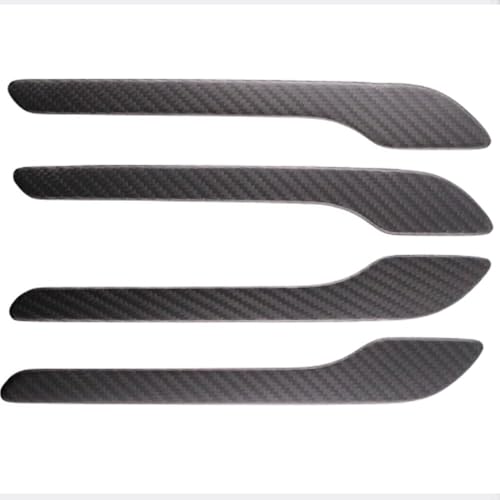 Door Handle Cover Protector Set, Real Matte Carbon Fiber Trim, Matte Finish, Compatible with Tesla Model Y & Model 3 2017-2025, (4 Pieces) - color: matte black 4pcs