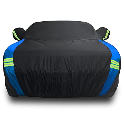 Avecrew Dodge Challenger Car Cover Waterproof All Weather for Automobiles, Outdoor Full Exterior Covers Fit 2008-2026 Dodge Challenger with Windproof Strap and Driver Door Zipper - size: Fit Dodge Challenger