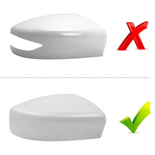 Moonlinks Compatible with Nissan Sentra 2013 2014 2015 2016 2017 2018 2019 Right Side Mirror Cover Replacement, White Primer Right Passenger Side Door Rearview Mirror Cap Trim - size: Right White