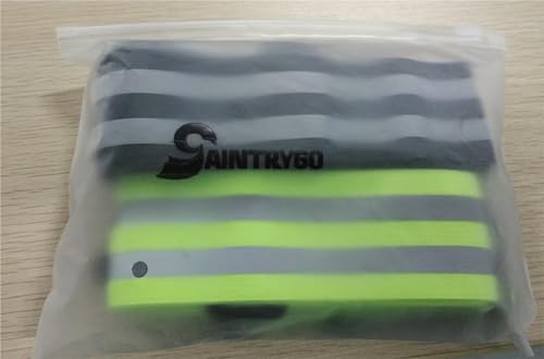 Saintrygo Reflective Sash for Walking at Night Running Gear Safety Reflective High Visibility Jacket Adjustable Sash for Walking Cycling at Night - color: Fluorescent Green, Black