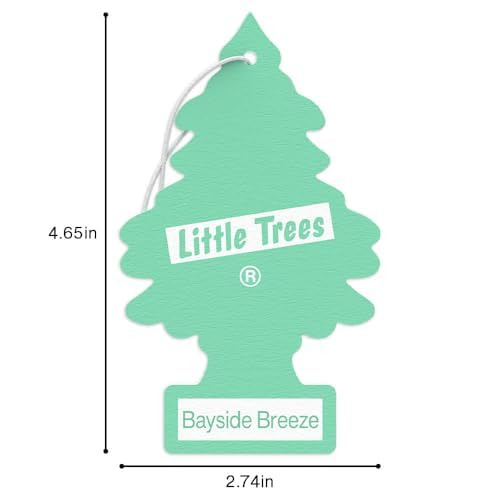LITTLE TREES Car Air Freshener | Hanging Tree Provides Long Lasting Scent for Auto and Home | 24 Air Fresheners |Bayside Breeze - color: Bayside Breeze