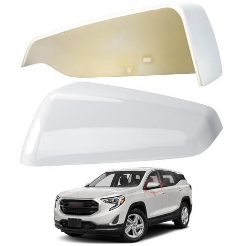 Driver Side Mirror Cover Replacement for Chevrolet Equinox 2018 2019 2020 2021 2022 2023, for GMC Terrain 2018-2023 - Left Side Mirror Covers, Rear View Mirror Cap Accessories White - color: White, size: Driver Side (Left)