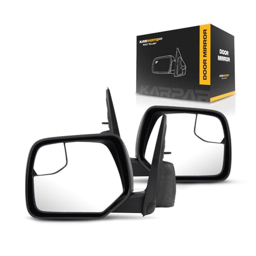 For Ford Escape 2010 2011 2012 Door Mirror Driver and Passenger Side | Pair | Outer | Power | Rear View | Non-Heated | w/Integrated Spotter | Textured | Black | Replacement For FO1320351 | AL8Z17683AA - color: Driver and Passenger Side
