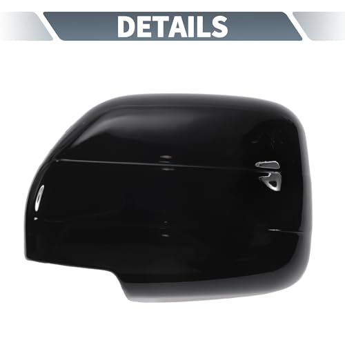 X AUTOHAUX Pair Car Rear View Driver Passenger Side Mirror Cover Cap Overlay Gloss Black for Lexus LX470 1998-2007 for Toyota Land Cruiser Mirror Guard Covers Exterior Decoration Trims