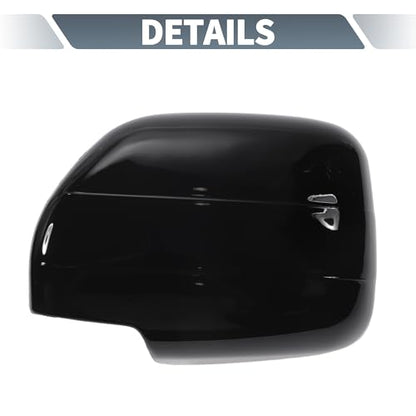 X AUTOHAUX Pair Car Rear View Driver Passenger Side Mirror Cover Cap Overlay Gloss Black for Lexus LX470 1998-2007 for Toyota Land Cruiser Mirror Guard Covers Exterior Decoration Trims