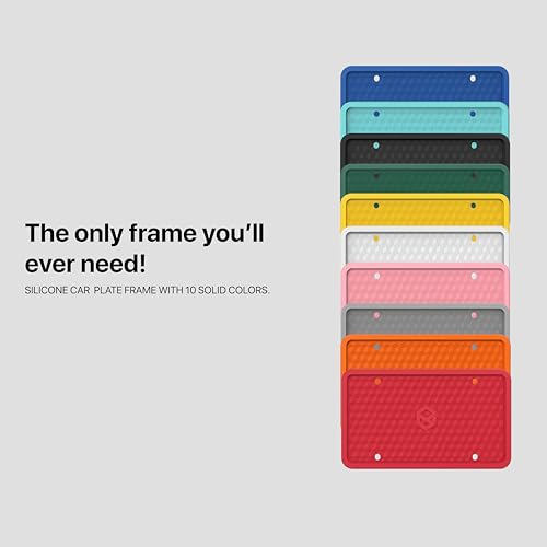 Rightcar Solutions Car Plate Frame, Silicone License Plate Frame, Rust-Proof Rattle-Proof Weather-Proof License Plate Holder for Front or Rear, Red, 1 Pack - color: Red