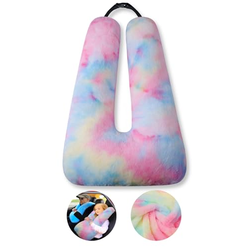 FHSGGP Travel Pillow Car Pillow Kid Car Sleeping The Sleeping Aid for Adults and Kids on Road Trips Kids Travel Pillow Colorful Pink - color: B-colorful Pink