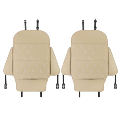 TAIKOO Seat Back Protector + Large Capacity Pocket Storage Organizer,Preventing The Impact of Children Stepping on The Seat Backrest (Style B-Beige) - color: Style B-Beige