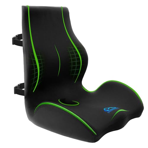 Ergonomic Memory Foam Seat Cushion for Office Chair, Car Seat, Dining, Gaming Chair & Wheelchair, Full Back & Lumbar Support Pillow One Piece, Back Pain Relief, Coccyx, Tailbone & Sciatica Pain Relief