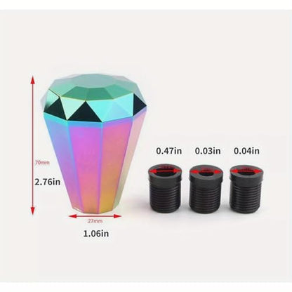 JDM Diamond Brunt Manual Gear Shift Knob | Multi-Color Acrylic with Metallic Finish | Fit for American Cars | Durable & Stylish Car Interior Accessory, Cute Car Gear Shifter Cover