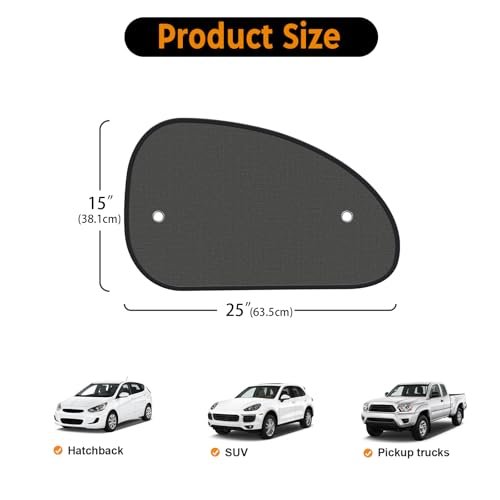 2026 New Upgrade Car Window Shades for Side Window 25"X15"(2 Pack),Car Window Shade for Baby Suction Cup,Sun Shade Side Window Can Blocks 99.98% UVR
