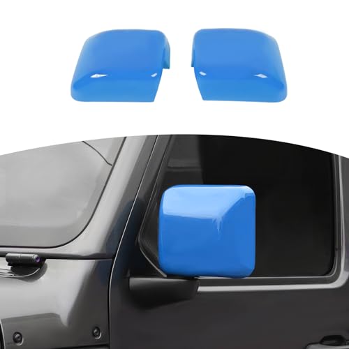 RT-TCZ for Jeep JL Side Mirror Cover Trim Baby Blue for Jeep Wrangler JL JLU 2018-Present for Gladiator JT 2020-Present Light Blue Exterior Accessories 2pcs - color: Baby Blue